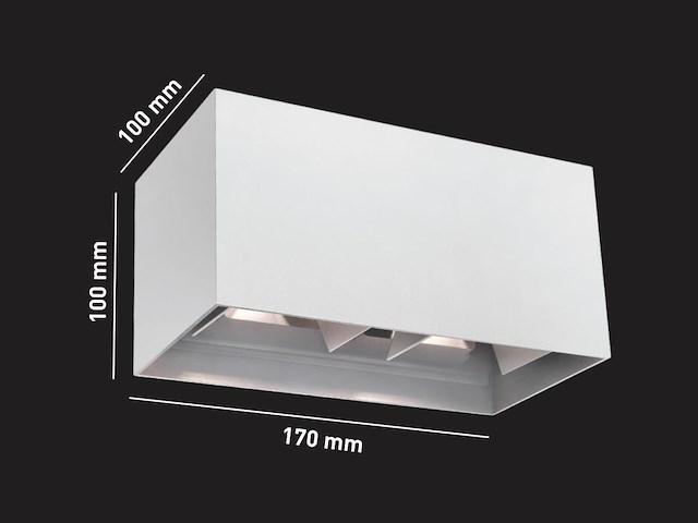 4 x 12w led wit wandlamp 4 licht verstelbaar waterdicht - afbeelding 8 van  9