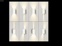 4 x 12w led wit wandlamp duo licht verstelbaar waterdicht - afbeelding 5 van  8