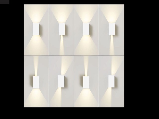4 x 12w led wit wandlamp duo licht verstelbaar waterdicht - afbeelding 5 van  8