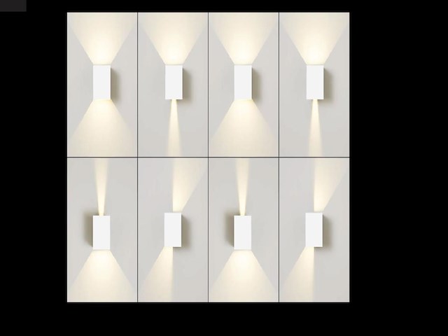 4 x 12w led wit wandlamp duo licht verstelbaar waterdicht - afbeelding 5 van  8