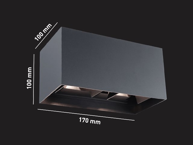4 x 12w led zwart wandlamp 4 licht verstelbaar waterdicht - afbeelding 6 van  7