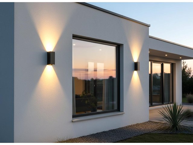 4 x 12w led zwart wandlamp duo licht verstelbaar waterdicht - afbeelding 2 van  6