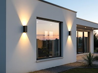 4 x 12w led zwart wandlamp duo licht verstelbaar waterdicht - afbeelding 2 van  6