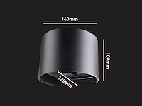 4 x 12w led zwart wandlamp rond duo licht verstelbaar waterdicht - afbeelding 7 van  8
