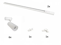 4 x 2 meter pro set railverlichting met 6 st 18w 4000k railspot - afbeelding 1 van  10