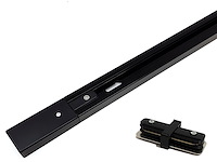 4 x 2 meter rail voor 1 fase 2 draden railsystem met doorverbinder zwart - afbeelding 1 van  4