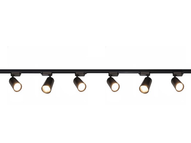 4 x 2 meter railsysteem met 6 st railspot gu10 fitting met ring - afbeelding 2 van  7