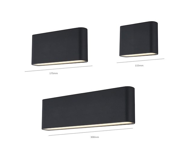 4 x 20w led wandlamp duo licht zwart warm wit waterdicht 30cm - afbeelding 6 van  9