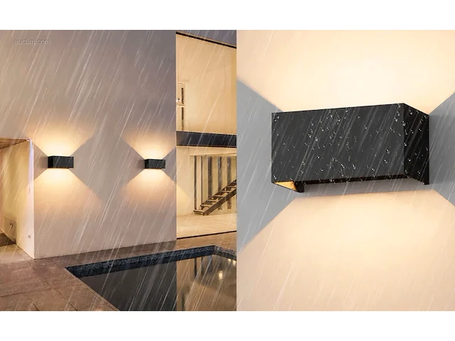 (4 x) 4 x 12w led zwart wandlamp 4 licht... - afbeelding 3 van  7