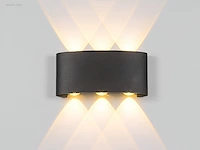 (4 x) 4 x 6w led wandlamp zes licht zwart warm...