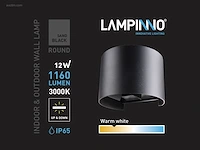 (4 x) 4 x 7w led zwart wandlamp rond duo licht... - afbeelding 2 van  11