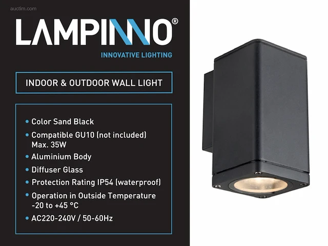 (4 x) 4 x wandlamp rechthoekig gu10 fitting zand... - afbeelding 5 van  6