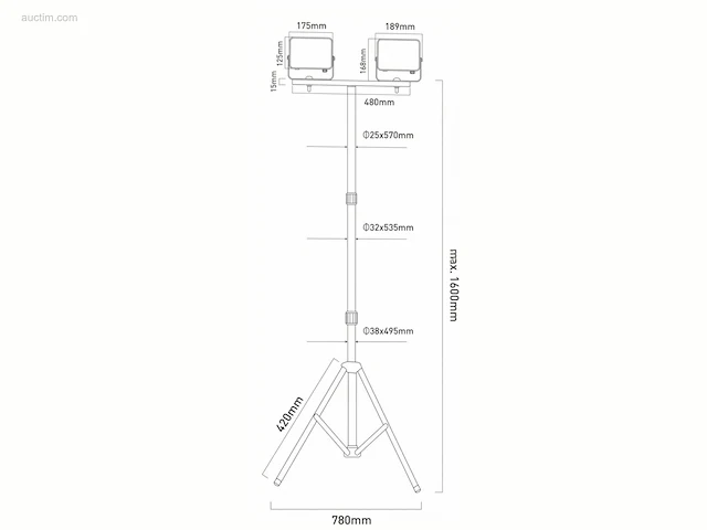 (4 x) 4 x werklamp 2x50w led 3in1 kleur cct... - afbeelding 6 van  7