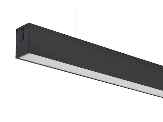 4 x 40w led 120cm linear hanglamp 3 kleur licht switch zwart - afbeelding 6 van  8