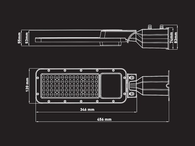 4 x 50w 3000k led straatverlichting met lens waterdicht kantelbaar - afbeelding 5 van  11