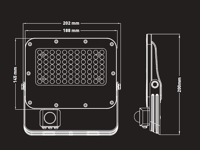 4 x 50w 5000k led breedstralers met sensor en lens waterdicht - afbeelding 6 van  8