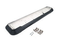 4 x 60cm pro dubbele led tl t8 armaturen waterdicht donkergrijs met reflector - afbeelding 1 van  10