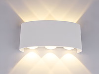 4 x 6w led ovaal wandlamp zes licht zand wit warm wit waterdicht - afbeelding 2 van  8
