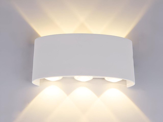 4 x 6w led ovaal wandlamp zes licht zand wit warm wit waterdicht - afbeelding 2 van  8