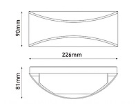 4 x 7.5w led wandlamp design zand zwart warm wit - afbeelding 8 van  9