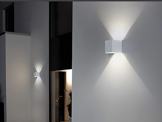 4 x 7w led wit wandlamp kubus duo licht verstelbaar waterdicht - afbeelding 5 van  8