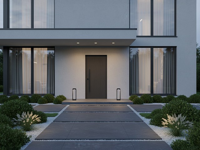 4 x 7w led zand zwart tuinlamp 30cm warm wit - afbeelding 2 van  8