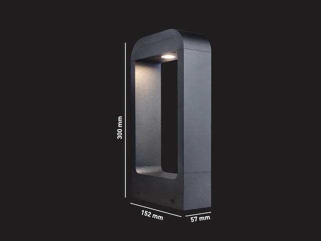 4 x 7w led zand zwart tuinlamp 30cm warm wit - afbeelding 7 van  8