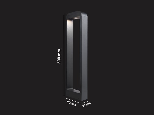 4 x 7w led zand zwart tuinlamp 60cm warm wit - afbeelding 7 van  8