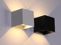 4 x 7w led zwart wandlamp kubus duo licht verstelbaar waterdicht - afbeelding 6 van  8