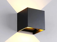 4 x 7w led zwart wandlamp kubus duo licht verstelbaar waterdicht - afbeelding 1 van  8
