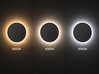 4 x 8.5w led wandlamp rond design 3in1 kleur cct zand zwart - afbeelding 8 van  8