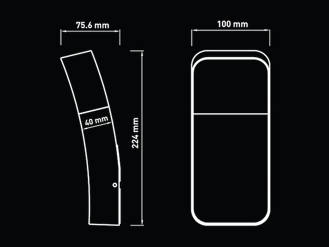 4 x 9.5w led wandlamp gebogen zand zwart warm wit waterdicht - afbeelding 6 van  7