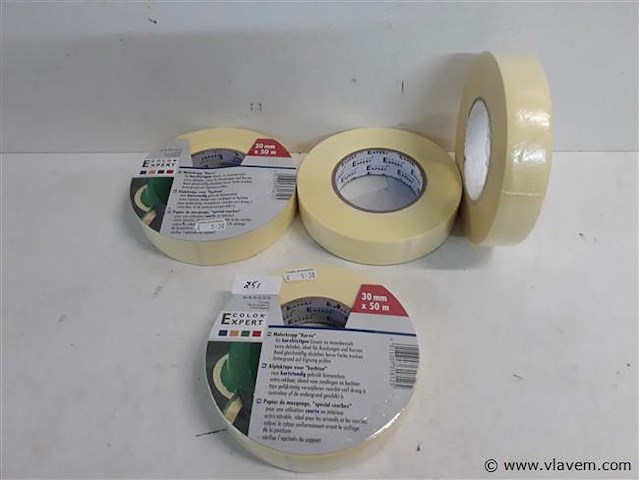 4 x afplaktape voor bochten 50mx33mm - afbeelding 1 van  2