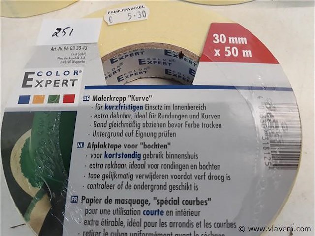 4 x afplaktape voor bochten 50mx33mm - afbeelding 2 van  2