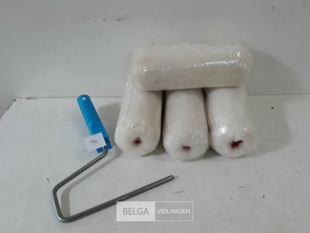 4 x anti-spat verfrol wol 18 cm + 1 beugel - afbeelding 1 van  3