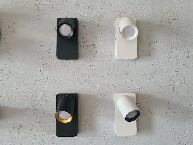 4 x bedlamp wandlamp gu10 armatuur cilinder zand wit draaibaar - afbeelding 3 van  4