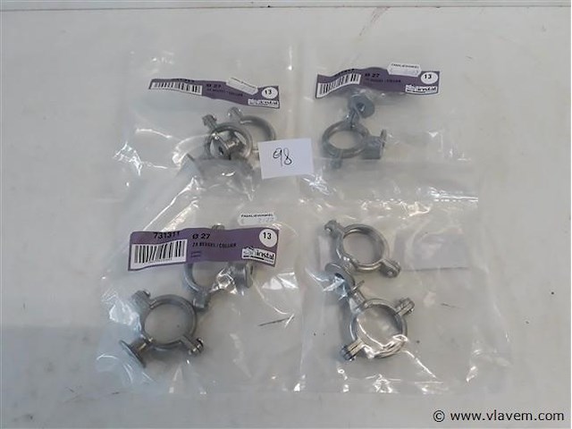 4 x beugel zamak 2 stuks voor buis 27mm - afbeelding 1 van  2