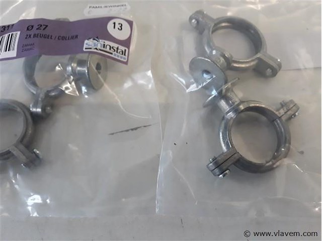 4 x beugel zamak 2 stuks voor buis 27mm - afbeelding 2 van  2