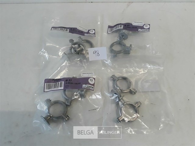 4 x beugel zamak 2 stuks voor buis 27mm - afbeelding 1 van  3