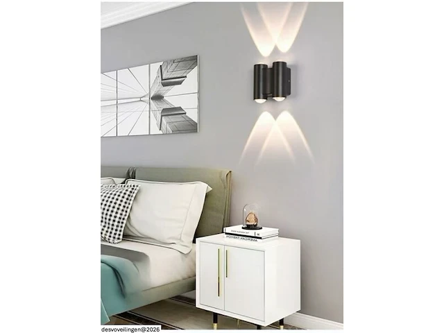 4 x bidirectionele led wandlamp – 4w – 3500k warm wit – ip54 – sw-47-2 - afbeelding 3 van  4
