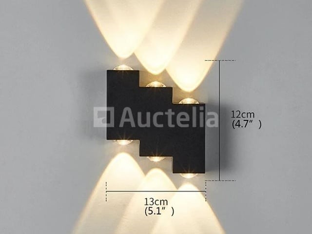 4 x bidirectionele led wandlamp – 6w – 3500k warm wit – ip54 – sw-45-3 - afbeelding 2 van  4