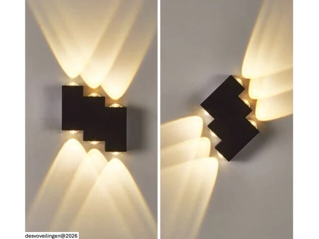 4 x bidirectionele led wandlamp – 6w – 3500k warm wit – ip54 – sw-45-3 - afbeelding 3 van  5