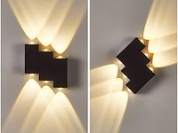 4 x bidirectionele led wandlamp – 6w – 3500k warm wit – ip54 – sw-45-3 - afbeelding 2 van  4