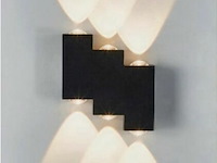 4 x bidirectionele led wandlamp – 6w – 3500k warm wit – ip54 – sw-45-3 - afbeelding 2 van  5