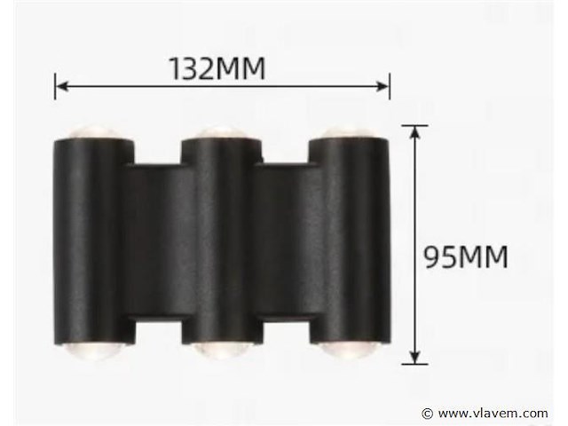 4 x bidirectionele led wandlamp – 6w – 3500k warm wit – ip54 – sw-47-3 - afbeelding 3 van  3
