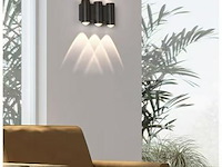 4 x bidirectionele led wandlamp – 6w – 3500k warm wit – ip54 – sw-47-3 - afbeelding 2 van  3