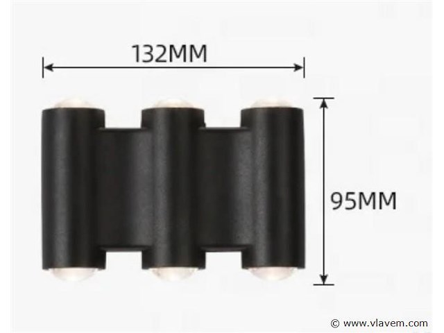 4 x bidirectionele led wandlamp – 6w – 3500k warm wit – ip54 – sw-47-3 - afbeelding 3 van  3
