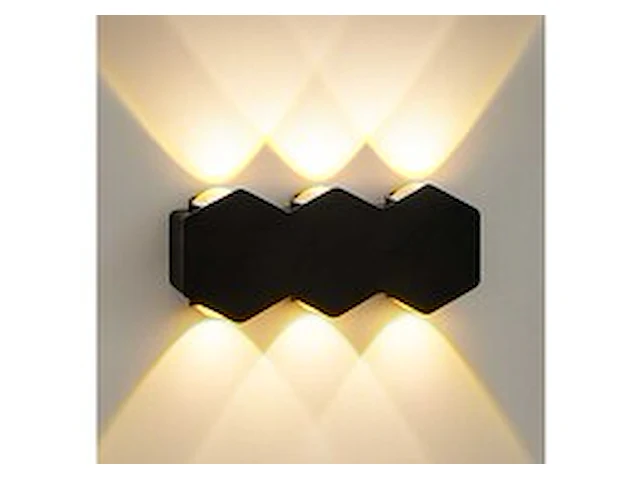 4 x bidirectionele led wandlamp – 6w – 3500k warm wit – ip54 – sw-51-3 - afbeelding 1 van  5