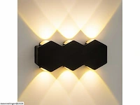4 x bidirectionele led wandlamp – 6w – 3500k warm wit – ip54 – sw-51-3 - afbeelding 2 van  5
