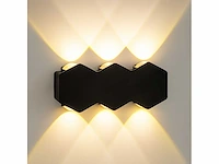 4 x bidirectionele led wandlamp – 6w – 3500k warm wit – ip54 – sw-51-3 - afbeelding 5 van  8